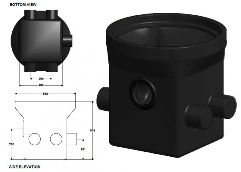 Carbery Distribution Box 5 Way, Lid and Riser