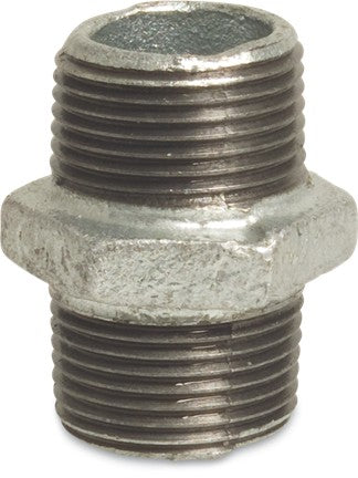 Hex Nipple BSP Male/Male Galvanised