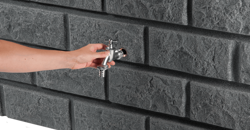 Graf Rocky Wall Tank 400 litre Dark Granite Tap